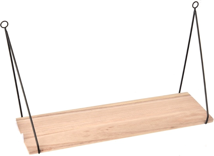 Étagère murale bois et métal 50 cm