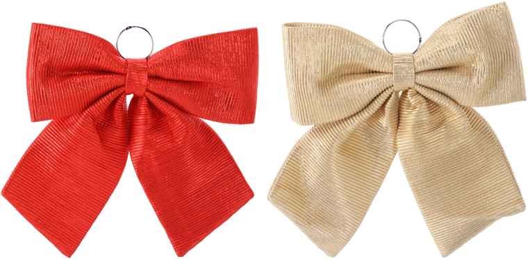 Christmas decorative bow gold/red 44 cm - 1 piece