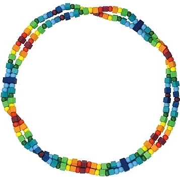 Detoa children's rainbow necklace made of wooden beads