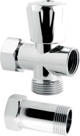 Wasmachinekraan met tussenstuk 3/4 x 3/4 x 3/4