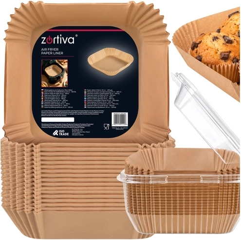 Zortiva paper liners for air fryer 20 × 20 cm (400 pcs)