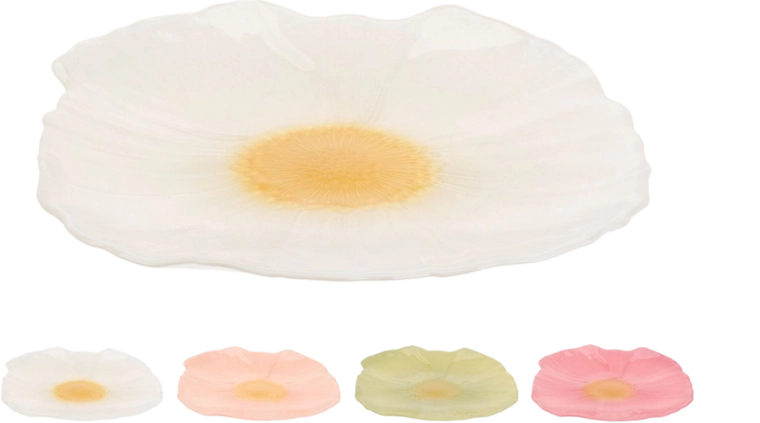 Assiette en verre en forme de fleur 21 cm