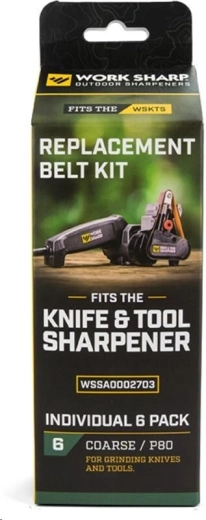Work Sharp vervangende schuurbanden P80 – grof, set van 6 stuks
