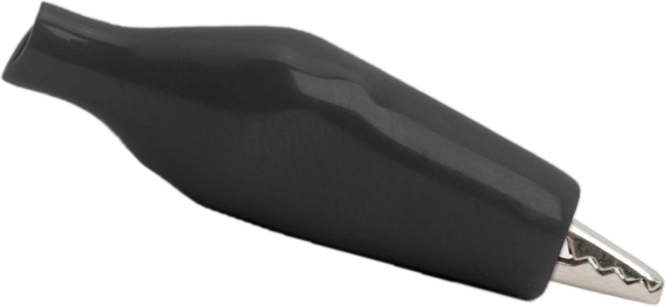 Mini pince crocodile avec isolation PVC noire