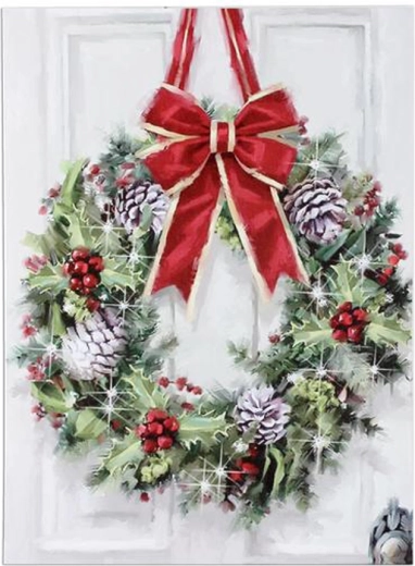 Tableau décoratif LED lumineux sur toile Couronne 30 × 40 cm