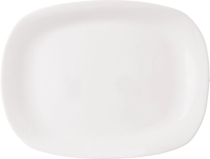 Assiette de service rectangulaire en verre blanc 28 × 21 cm