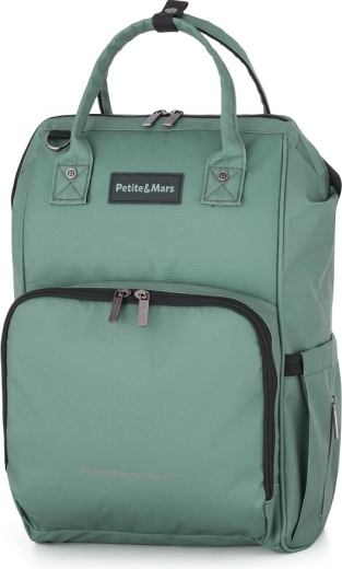 Wickelrucksack für den Kinderwagen Petite&Mars Jack Misty Green