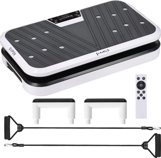 Vibratieplaat HMS SVP09 met push-up handgrepen en Bluetooth