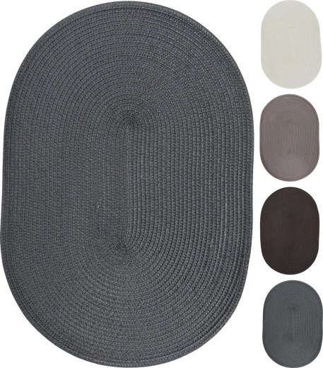 Ovale kunststof placemat 44,5 × 29,5 cm – mix kleuren