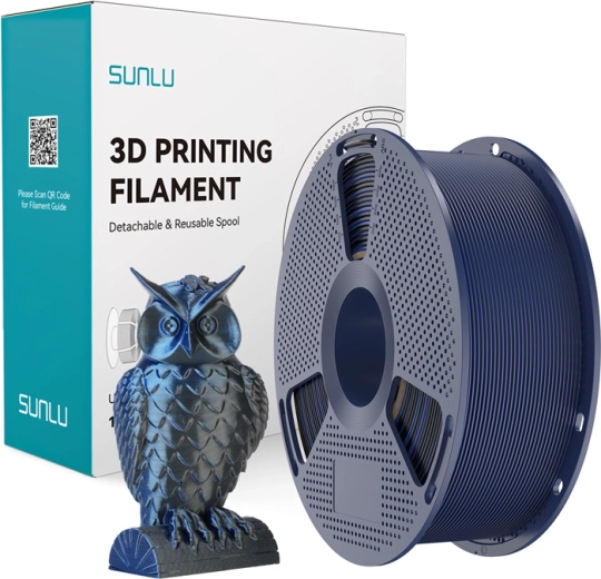 Sunlu PLA+ Silk tweekleurig filament zwart/blauw