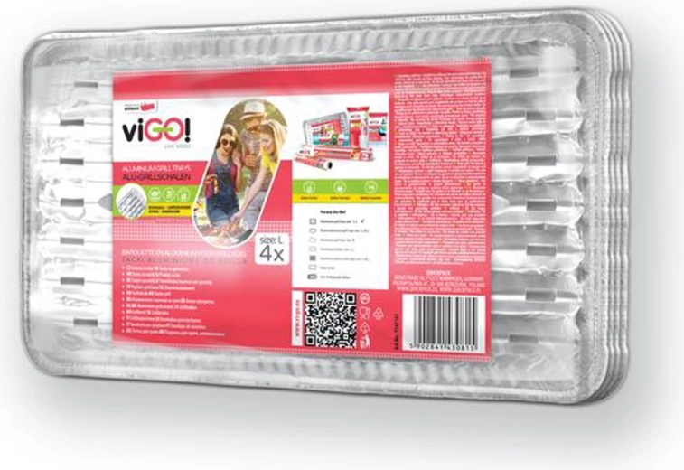 Quickpack grillbakjes, 4 stuks