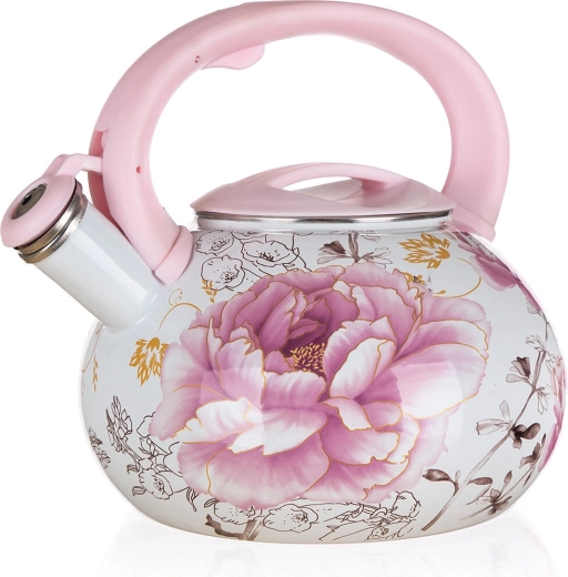 Enamelled 3 L Tea Kettle MAGNOLIA, diameter 22.5 cm