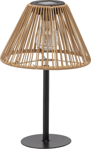 Zonne-tafellamp met rotan kap 33 cm, bruin