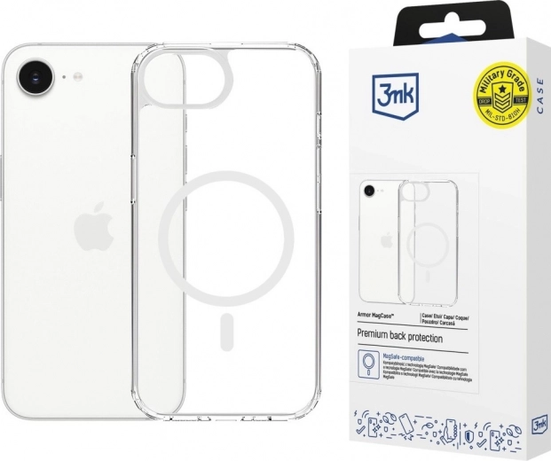 Transparent Magnetic Armor MagCase for iPhone 16e with MagSafe