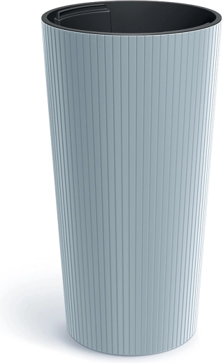 Lamia Slim Planter 30 cm light gray with inner insert
