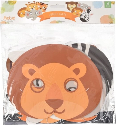 Masques en papier Jungle (8 pièces)