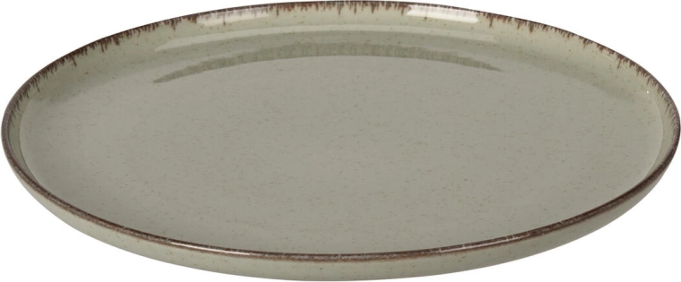 Porcelain shallow plate 27 cm with light green rim