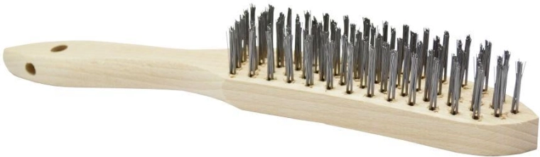 Wire brush with steel bristles, 5 rows