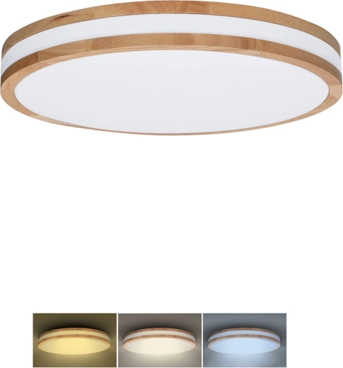 Solight LED plafond- en wandlamp Woody 25 W, 1350 lm, 29 cm, 3CCT