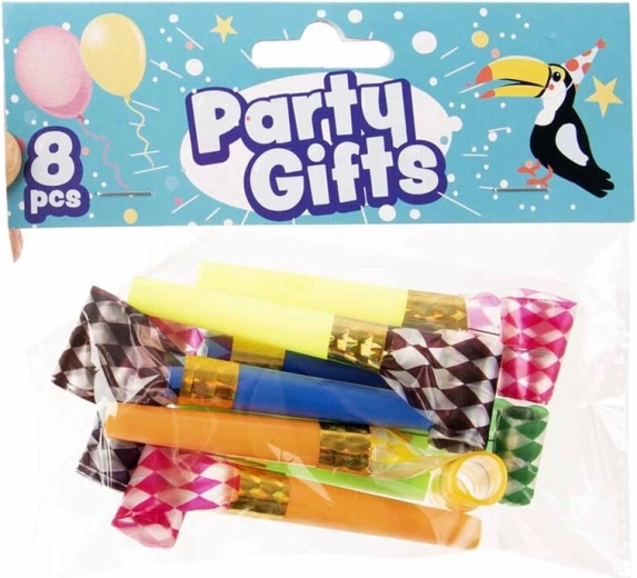 Party-Tröten (Zungen) 14 cm, Farbmix, 8 Stk.