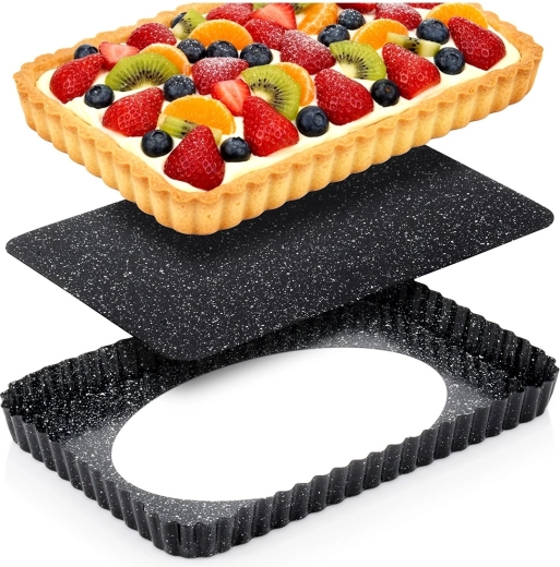 Moule à tarte en granite avec fond amovible 31,5 × 21,5 × 3 cm