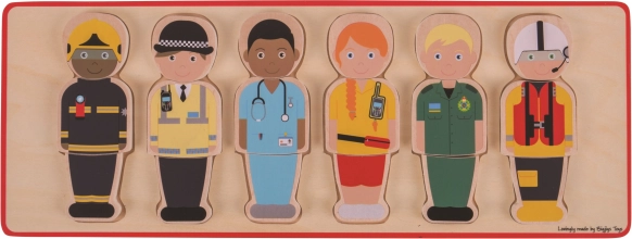 Houten inlegpuzzel Reddingsdienst-team