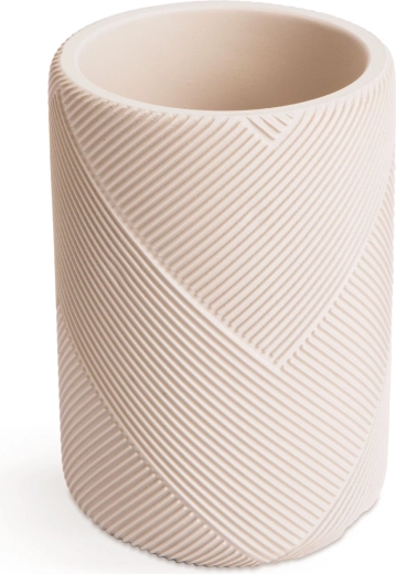 Resin bathroom tumbler in matte beige