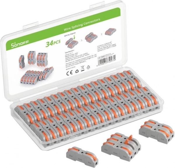 Kit de connecteurs rapides pour conducteurs SONOFF, 34 pcs