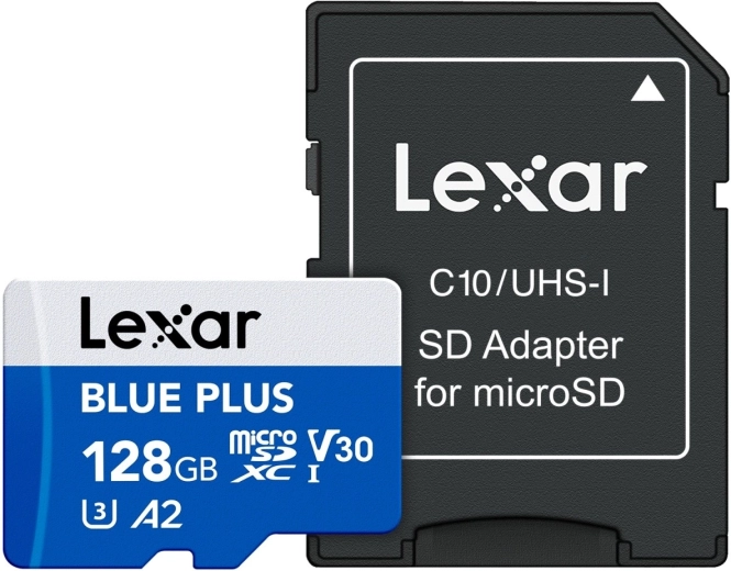 microSD Memory Card 128 GB Blue Plus A2 U3 V30 170 MB/s