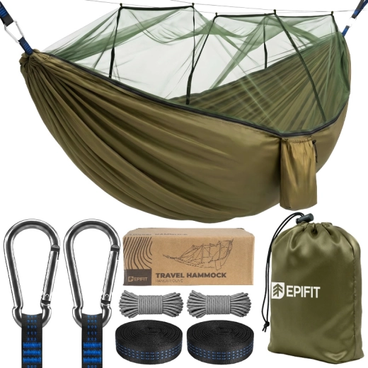 Hamac de randonnée RANGER avec moustiquaire olive