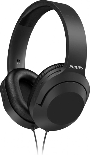 Philips wired on-ear headphones black
