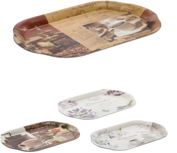 Oval plastic serving tray 35.5 × 24.5 cm