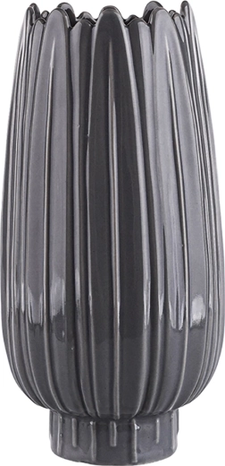 Porcelain vase with relief, ash grey, 24.5 cm