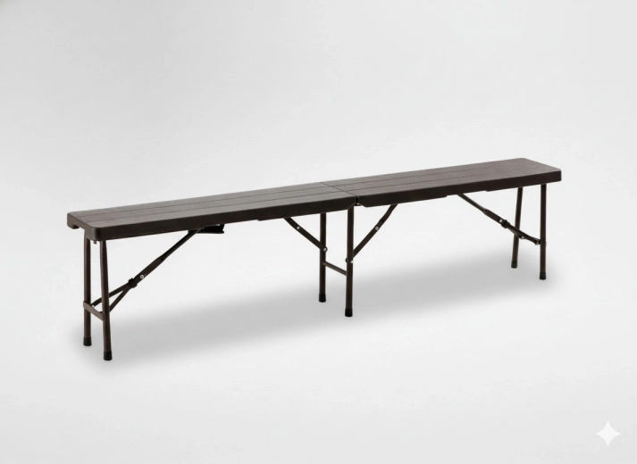 Opvouwbare toeristenbank 180 × 25 × 43 cm bruin