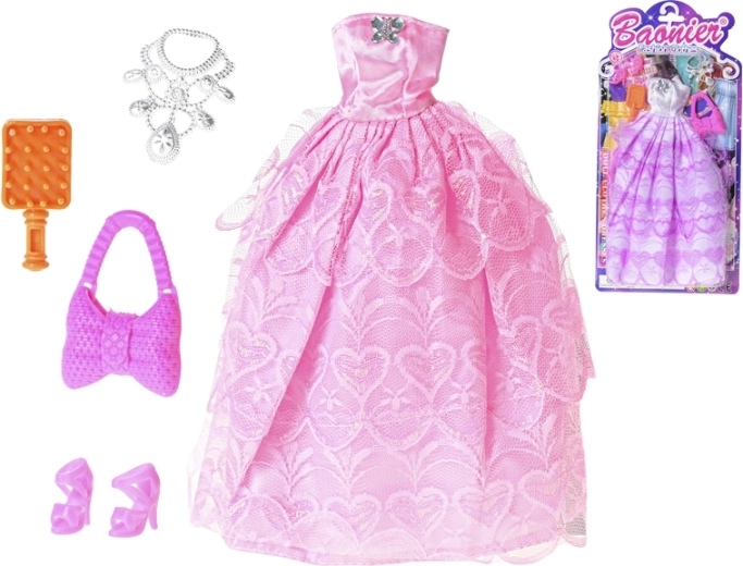 Doll dress with accessories - 1 piece