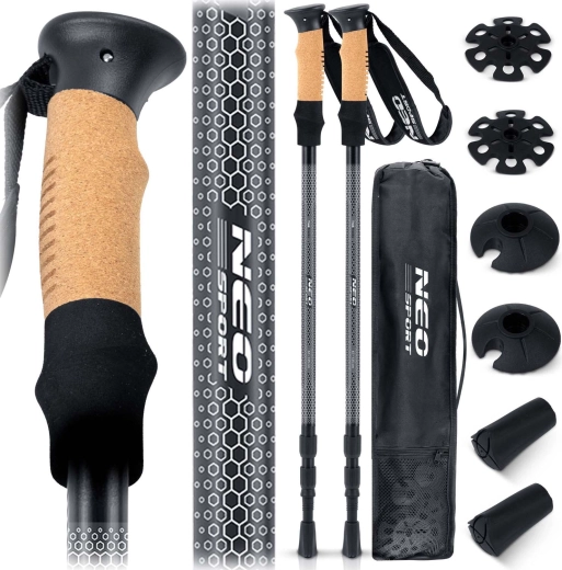 Trekkingstokken Neo-Sport NS-380 met kurkhandgreep en antishock-systeem
