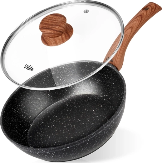 Granieten pan met glazen deksel GRANITICA WOOD 24 cm, 2,2 l