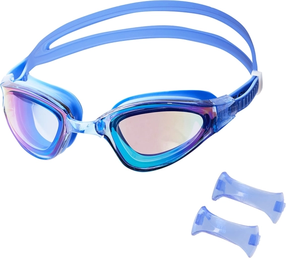 Lunettes de natation NILS Aqua bleues avec effet miroir irisé