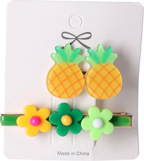 Lot de 2 barrettes pour cheveux - ananas