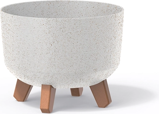 Gracia Standard Eco Wood Legged Planter 23.5 cm – White