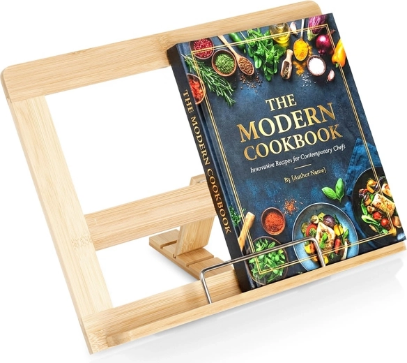 bamboe verstelbare standaard voor kookboek en tablet