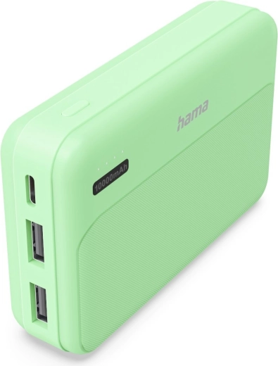 Hama Power Pack Pocket 10 power bank 10,000 mAh, 2× USB-A, green