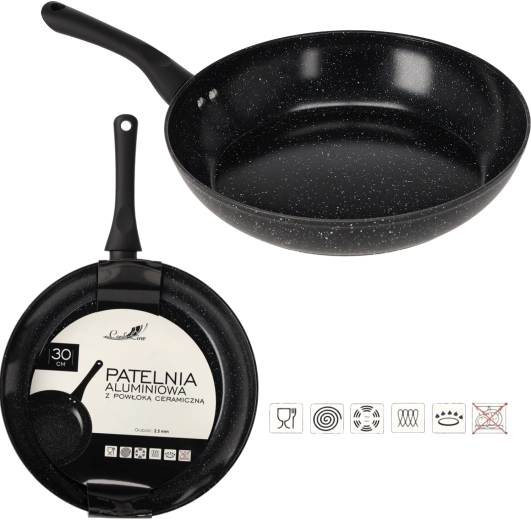 Aluminium-Pfanne 30 cm mit keramischer Beschichtung für Induktion