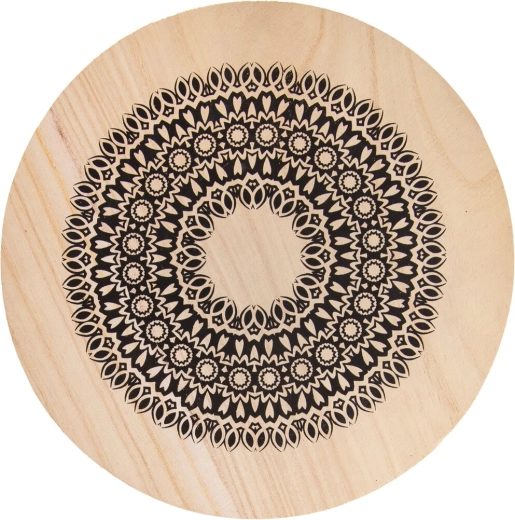 Houten onderzetter voor pan mandala 20 cm