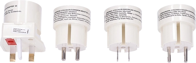 Adaptateur de voyage universel Solight sans mise à la terre - 1 pièce