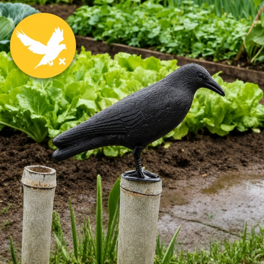 Large raven – bird repellent for balcony and garden 32 × 11 × 20 cm - 1 piece