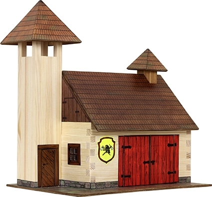 Wooden Glue-Together Building Kit HOBBY KITS – Fire Station 1:32