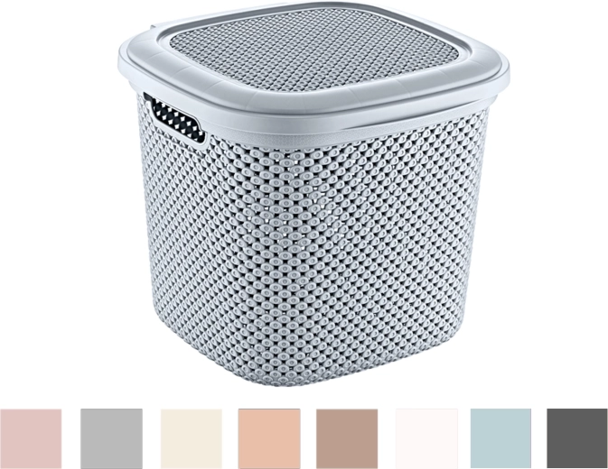 Diamond-Abfalleimer mit Deckel 15 l