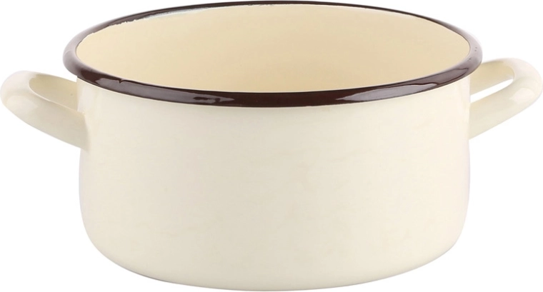 Geëmailleerde steelpan Silesia 2,1 l, 18 cm, crème