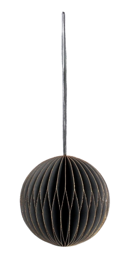 Papieren kerstballen grijs 7 cm, set van 4 stuks